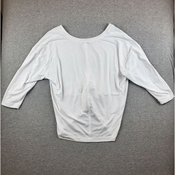 Athleta Women's Embody Twist-Front Top Size S White Athleisure Gym 3/4 sleeve‎ - Picture 2 of 9
